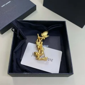 Saint Laurent YSL Women Cassandre Hydrangea Brooch in Metal