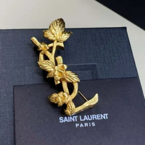 Saint Laurent YSL Women Cassandre Hydrangea Brooch in Metal
