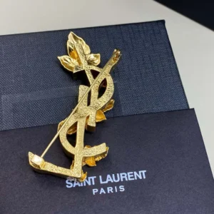 Saint Laurent YSL Women Cassandre Hydrangea Brooch in Metal