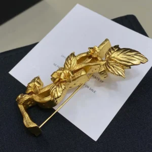 Saint Laurent YSL Women Cassandre Hydrangea Brooch in Metal