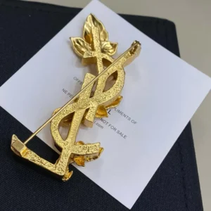 Saint Laurent YSL Women Cassandre Hydrangea Brooch in Metal
