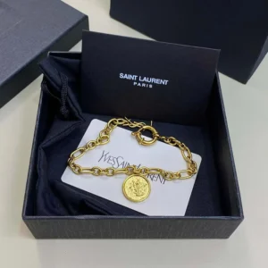 Saint Laurent YSL Women Cassandre Medallion Bracelet in Metal
