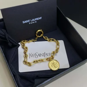 Saint Laurent YSL Women Cassandre Medallion Bracelet in Metal