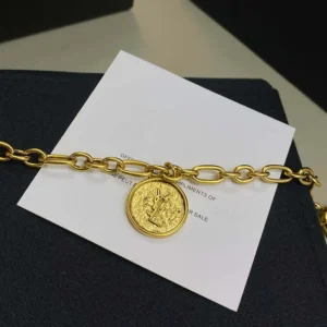 Saint Laurent YSL Women Cassandre Medallion Bracelet in Metal