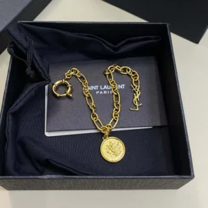 Saint Laurent YSL Women Cassandre Medallion Bracelet in Metal