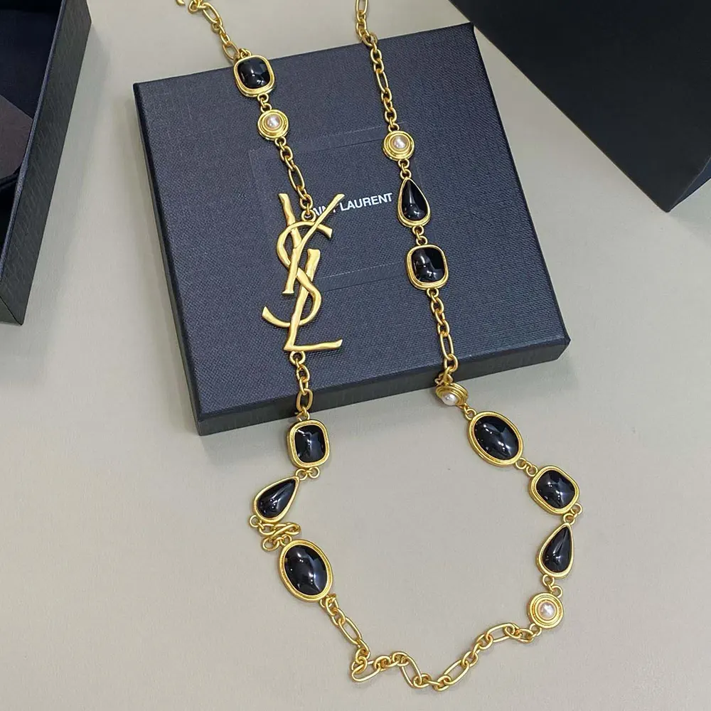 Saint Laurent YSL Women Cassandre Necklace in Enamel Resin and Metal 5 Saint Laurent YSL Women Cassandre Necklace in Enamel Resin And Metal