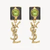 Saint Laurent YSL Women Cassandre Pendant Earrings in Glass and Enamel