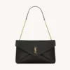 Saint Laurent YSL Women Cassandre Pouch On Chain In Lambskin Black 29cm