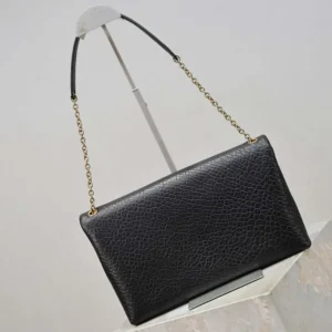 Saint Laurent YSL Women Cassandre Pouch On Chain In Lambskin Black 29cm