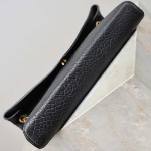 Saint Laurent YSL Women Cassandre Pouch On Chain In Lambskin Black 29cm