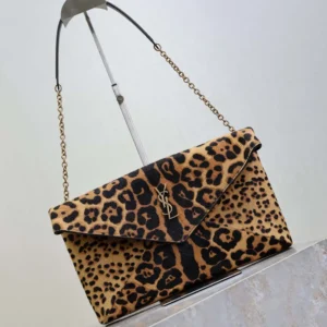 Saint Laurent YSL Women Cassandre Pouch On Chain In Pony Hair Leather 29cm