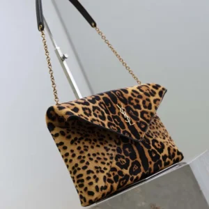 Saint Laurent YSL Women Cassandre Pouch On Chain In Pony Hair Leather 29cm