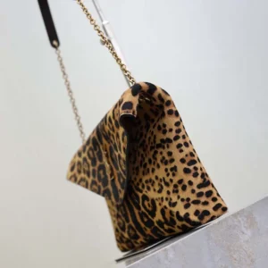 Saint Laurent YSL Women Cassandre Pouch On Chain In Pony Hair Leather 29cm