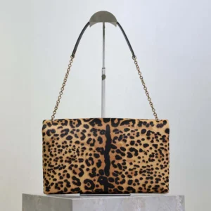 Saint Laurent YSL Women Cassandre Pouch On Chain In Pony Hair Leather 29cm