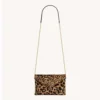 Saint Laurent YSL Women Cassandre Small Chain Pouch In Pony Hair Leather