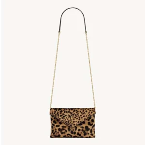 Saint Laurent YSL Women Cassandre Small Chain Pouch In Pony Hair Leather