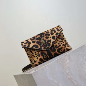 Saint Laurent YSL Women Cassandre Small Chain Pouch In Pony Hair Leather