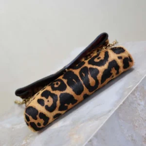 Saint Laurent YSL Women Cassandre Small Chain Pouch In Pony Hair Leather