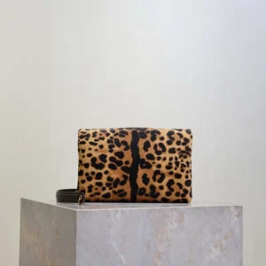 Saint Laurent YSL Women Cassandre Small Chain Pouch In Pony Hair Leather