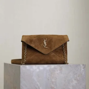 Saint Laurent YSL Women Cassandre Small Chain Pouch In Suede