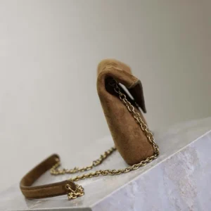 Saint Laurent YSL Women Cassandre Small Chain Pouch In Suede