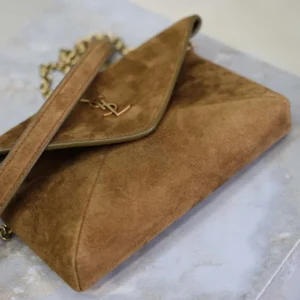 Saint Laurent YSL Women Cassandre Small Chain Pouch In Suede