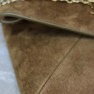 Saint Laurent YSL Women Cassandre Small Chain Pouch In Suede