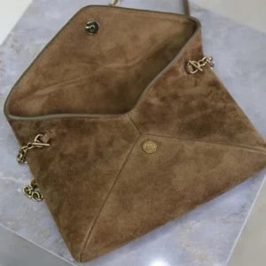 Saint Laurent YSL Women Cassandre Small Chain Pouch In Suede