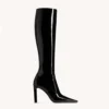 Saint Laurent YSL Women Francoise Boots In Smooth Leather Black