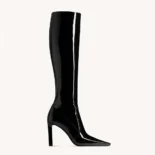Saint Laurent YSL Women Francoise Boots In Smooth Leather Black