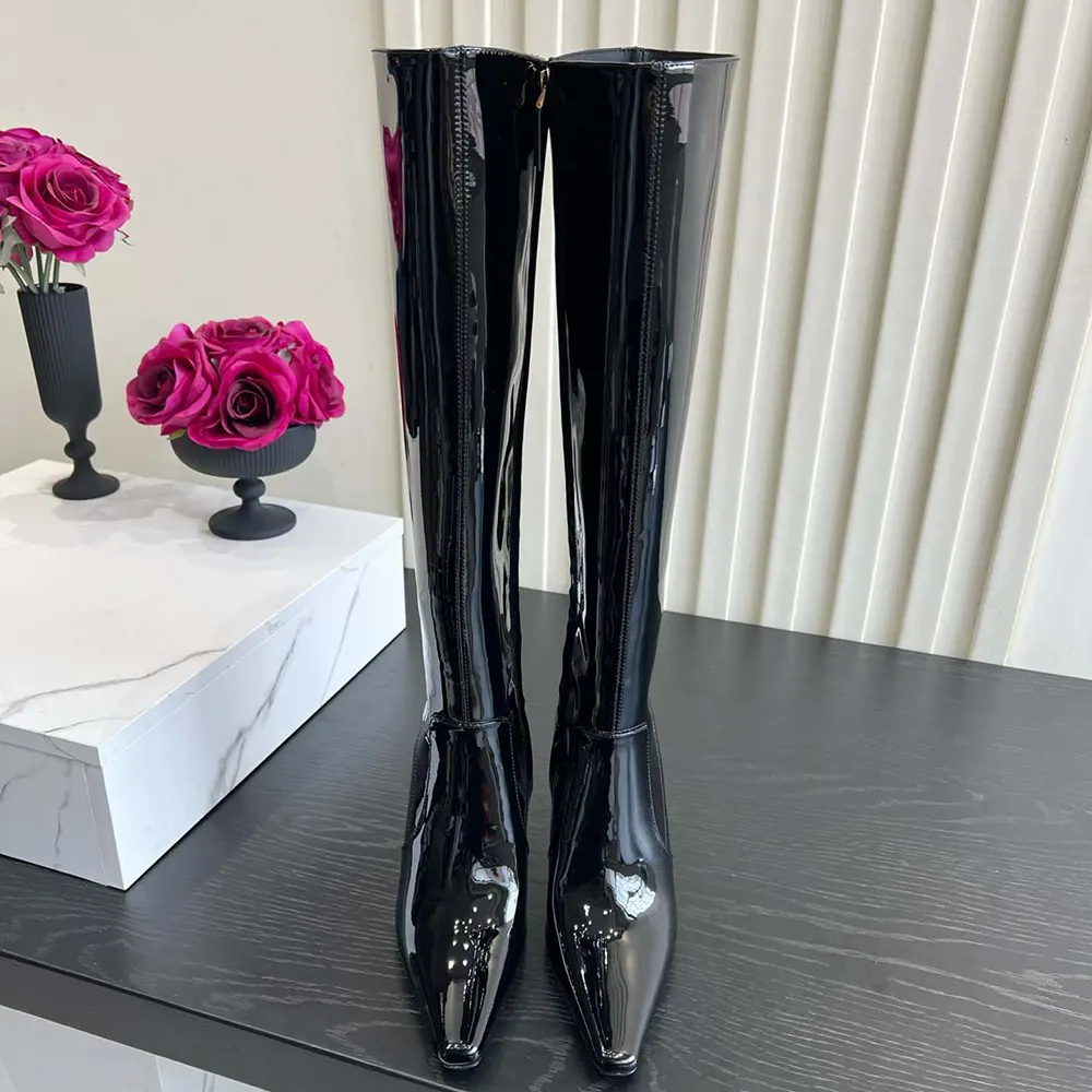 Saint Laurent YSL Women Francoise Boots In Smooth Leather Black