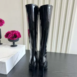 Saint Laurent YSL Women Francoise Boots In Smooth Leather Black