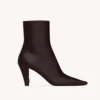 Saint Laurent YSL Women Jill Booties In Smooth Leather Bordeaux