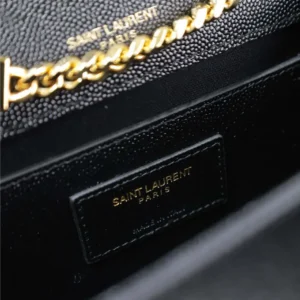 Saint Laurent YSL Women Kate Medium In Grain De Poudre Embossed Leather Black