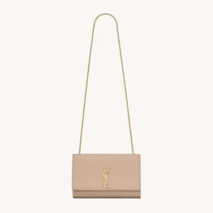Saint Laurent YSL Women Kate Medium In Grain De Poudre Embossed Leather-Dark Beige