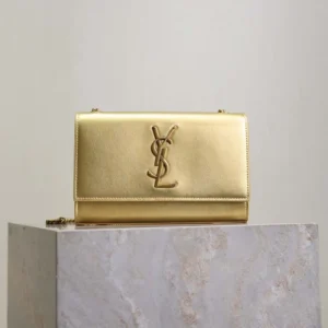 Saint Laurent YSL Women Kate Small In Metallic Leather
