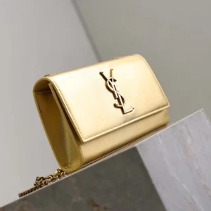 Saint Laurent YSL Women Kate Small In Metallic Leather
