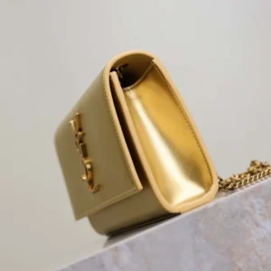 Saint Laurent YSL Women Kate Small In Metallic Leather