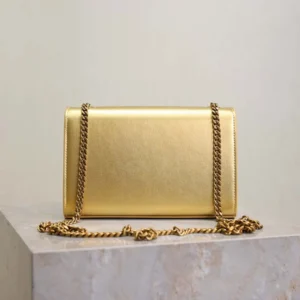 Saint Laurent YSL Women Kate Small In Metallic Leather