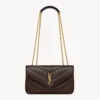 Saint Laurent YSL Women Loulou Small in Matelasse Lambskin Deep Hickory