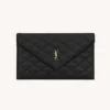 Saint Laurent YSL Women Paris Pouch In Lambskin Black