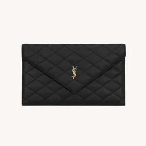 Saint Laurent YSL Women Paris Pouch In Lambskin Black