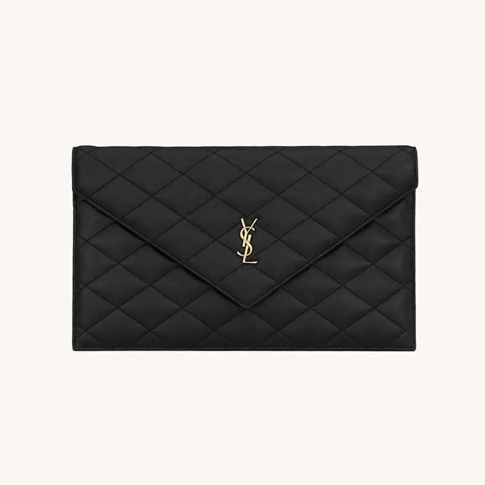 Saint Laurent YSL Women Paris Pouch In Lambskin Black 1 Saint Laurent YSL Women Paris Pouch In Lambskin Black