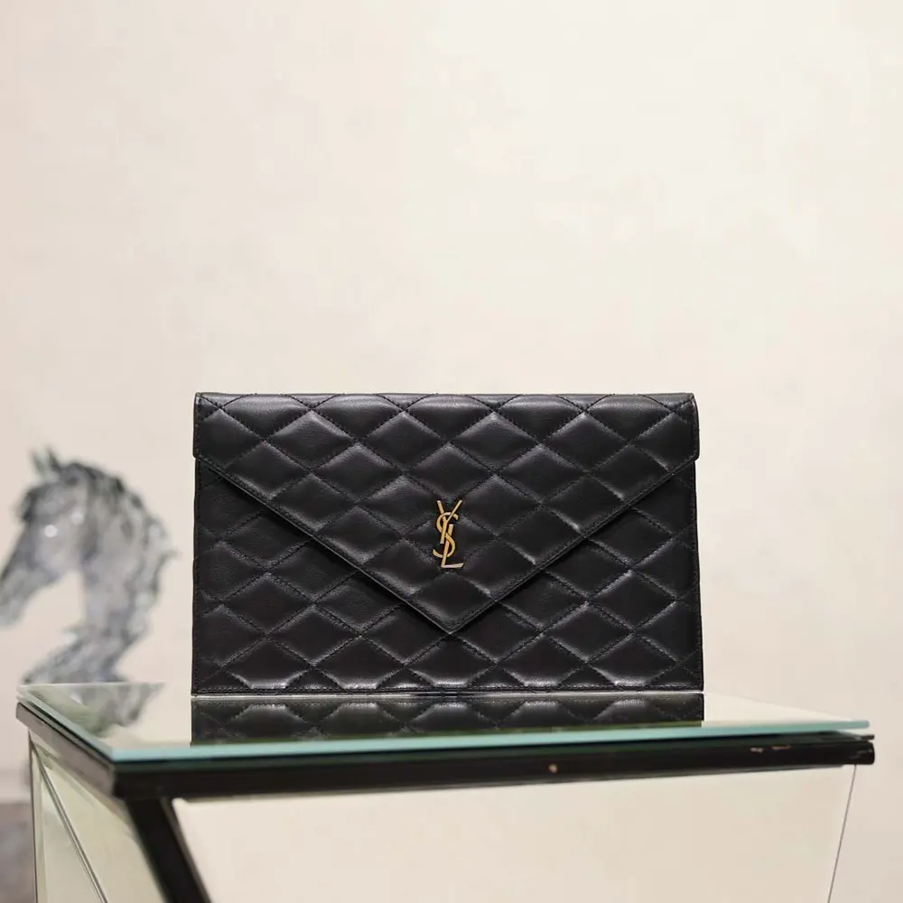 Saint Laurent YSL Women Paris Pouch In Lambskin Black 2 Saint Laurent YSL Women Paris Pouch In Lambskin Black