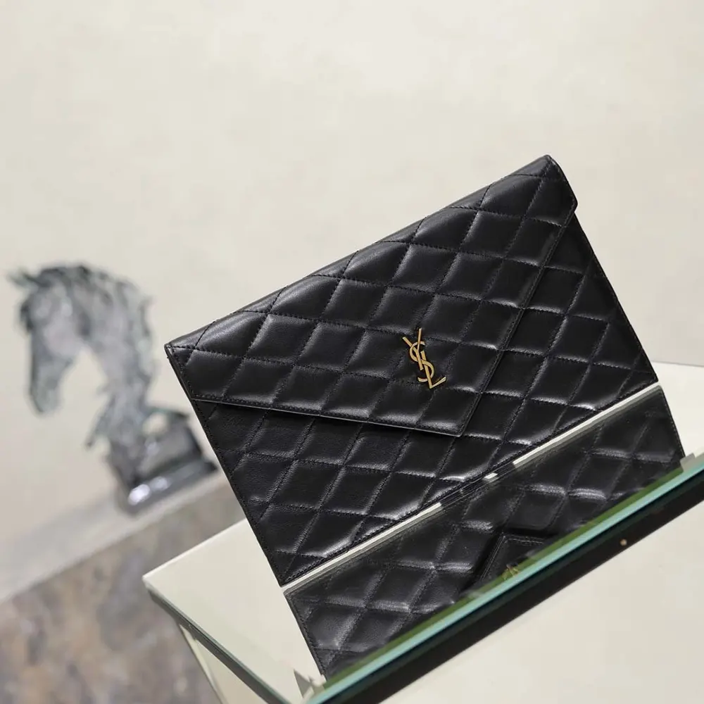 Saint Laurent YSL Women Paris Pouch In Lambskin Black 3 Saint Laurent YSL Women Paris Pouch In Lambskin Black