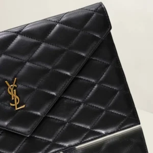 Saint Laurent YSL Women Paris Pouch In Lambskin Black