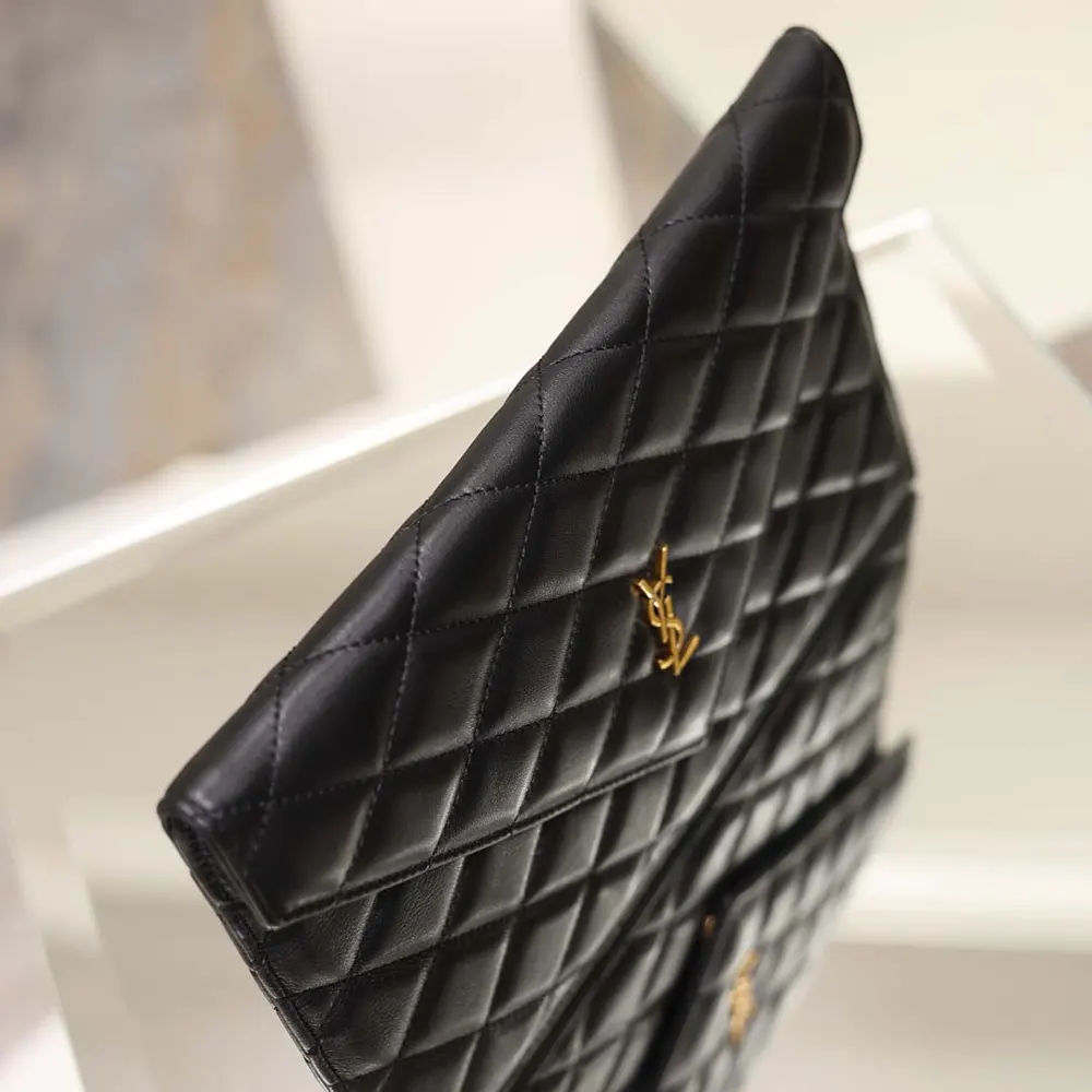 Saint Laurent YSL Women Paris Pouch In Lambskin Black 10 Saint Laurent YSL Women Paris Pouch In Lambskin Black