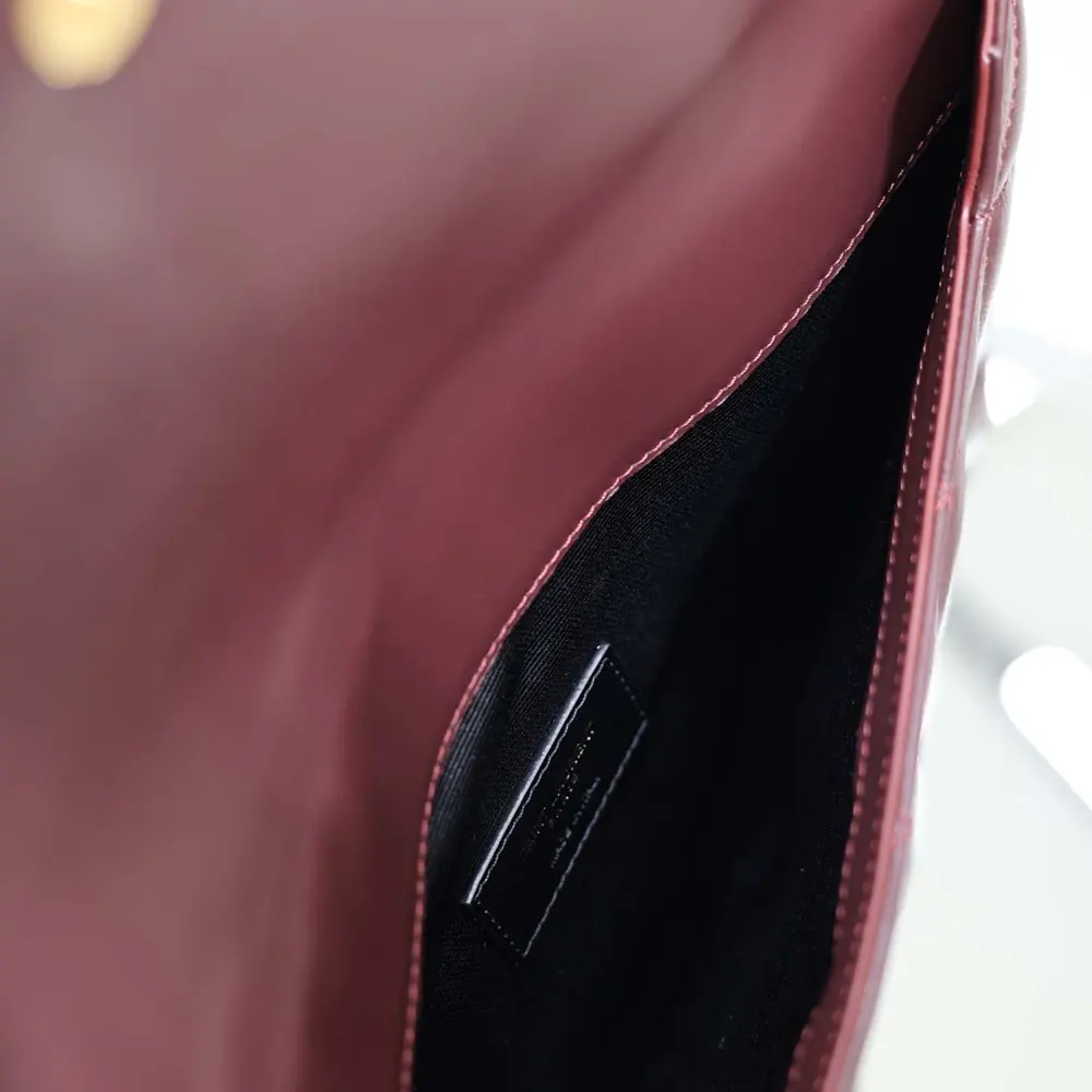 Saint Laurent YSL Women Paris Pouch In Lambskin Rouge Cabernet 10 Saint Laurent YSL Women Paris Pouch In Lambskin Rouge Cabernet