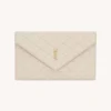 Saint Laurent YSL Women Paris Pouch In Lambskin White