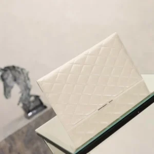 Saint Laurent YSL Women Paris Pouch In Lambskin White